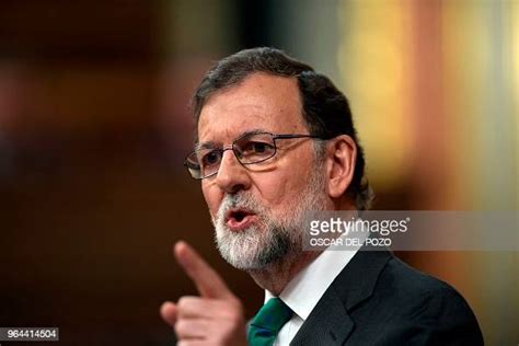 Spanish Prime Minister Mariano Rajoy Speaks During The Debate Of A