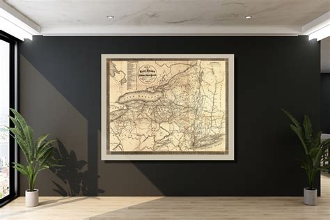 Map Of Railroads Of New York 1870 Canvas Wrap