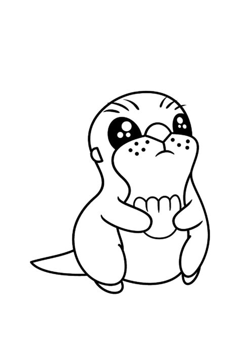 Cute Baby Otter Sitting Coloring Page Download Print Or Color Online