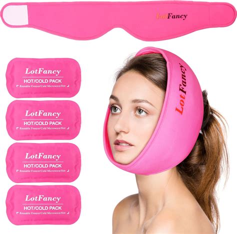 Buy Lotfancy Face Ice Pack Wrap With 4 Reusable Hot Cold Therapy Gel