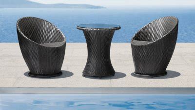Find quality outdoor, patio and adirondack chairs at jordan's furniture in reading, avon and natick embrace outdoor life with the belle sling belle isle swivel rocker from telescope casual furniture. Black Weave Modern 3Pc Outdoor Lounge Swivel Chairs Set w ...
