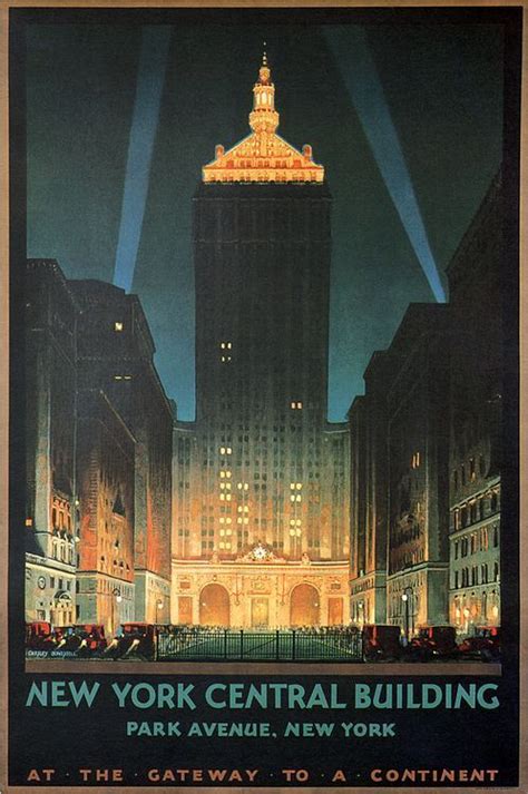 Art Deco Poster Ny Art Deco Posters Central Building New York Central