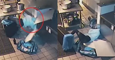 Video Of A Woman Burglar Falling Through The Restaurant Ceiling She Was Trying To Steal From