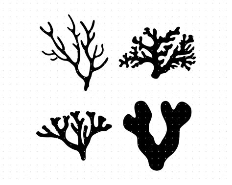 Corals Svg Coral Clipart Underwater Png Sea Coral Dxf Logo Etsy Canada