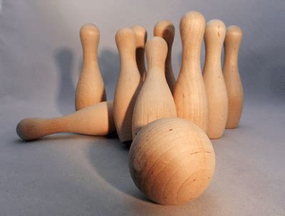 Mini Wooden Bowling Pins And Woodcraft Balls Bear Woods Canada