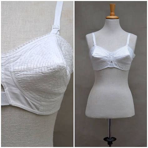 vintage bra 50 s 60 s bullet bra white cotton cone etsy uk vintage bra bullet bra bra styles