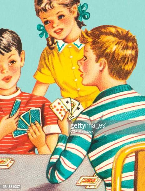 Kids Playing Cards High Res Illustrations Getty Images