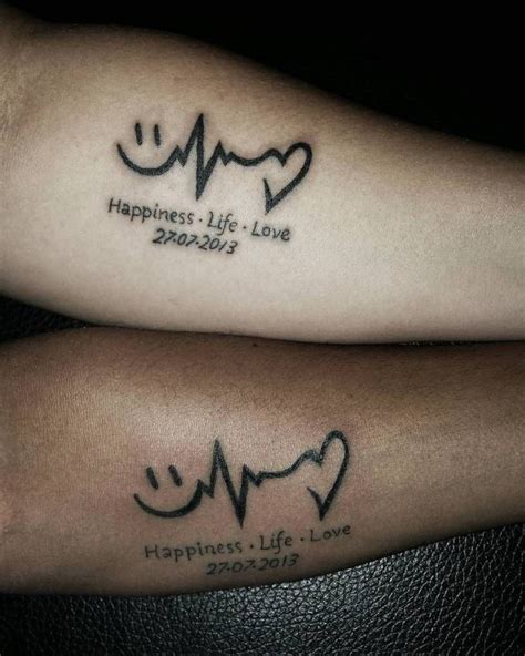 Couple Tattoos Coupletattoos Weddingdate Happiness Life Love Married Couple Tattoos Couple