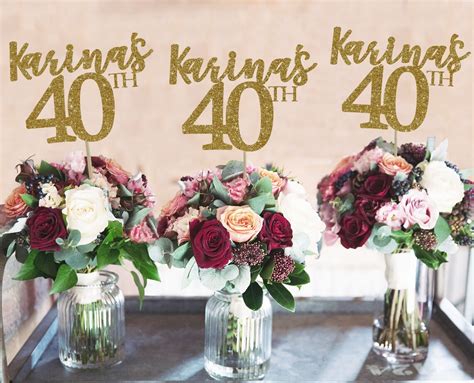 40th Birthday Centerpieces 40 Centerpieces 40th Birthday Party Etsy