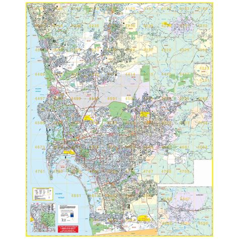 San Diego Ca South Wall Map Shop City And County Maps
