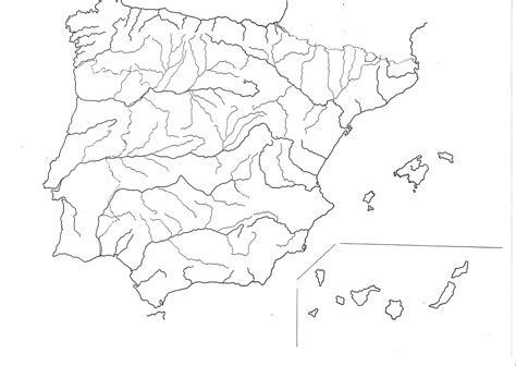 Mapa Fisico Mudo De Los Rios De España Mapa Fisico