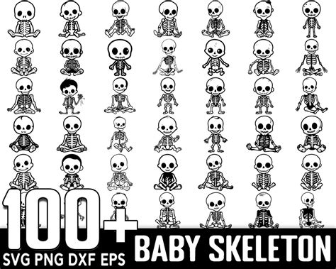 100 Baby Skeleton Svg Bundle Instant Digital Download Png Etsy
