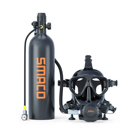 Smaco S700 2l Portable Scuba Diving Tank — With Full Face Diving Mask Smacosports