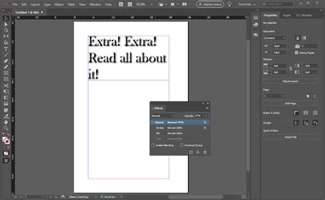How To Add Text Effects In Adobe Indesign
