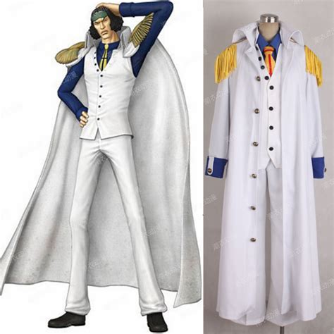 Cosplaydiy Anime One Piece Aokiji Kuzan Navy Admiral Uniform Cosplay Costume Adult Men Halloween