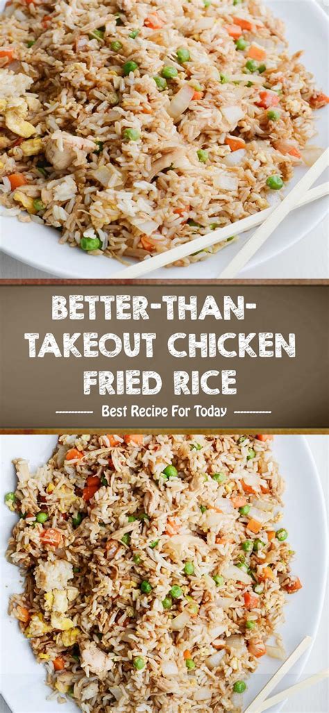 This chicken fried rice has moist and tender chicken with flavorful peas and carrots and long rice cooked together. BETTER-THAN-TAKEOUT CHICKEN FRIED RICE - Easy Recipes V2