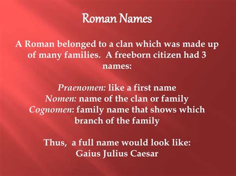 Ppt Roman Names Powerpoint Presentation Free Download Id2241805