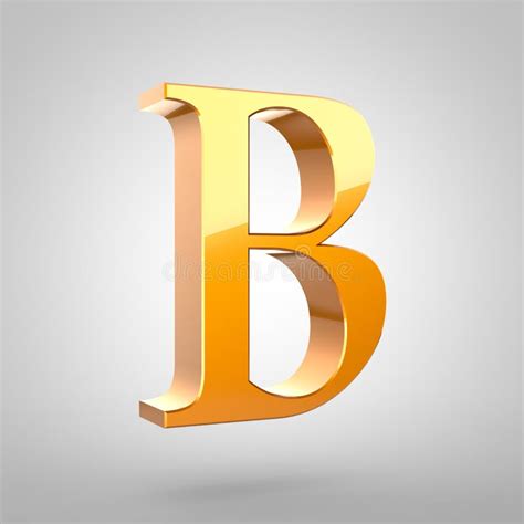 B Gold Colored Alphabet 3d Rendering Stock Illustrations 7 B Gold