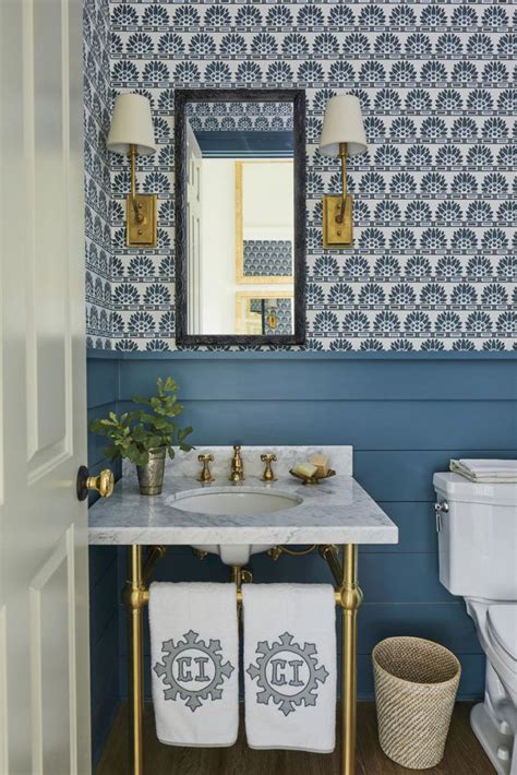 Blue Powder Room Wallpaper Heather Chadduck Interiors Southern Living