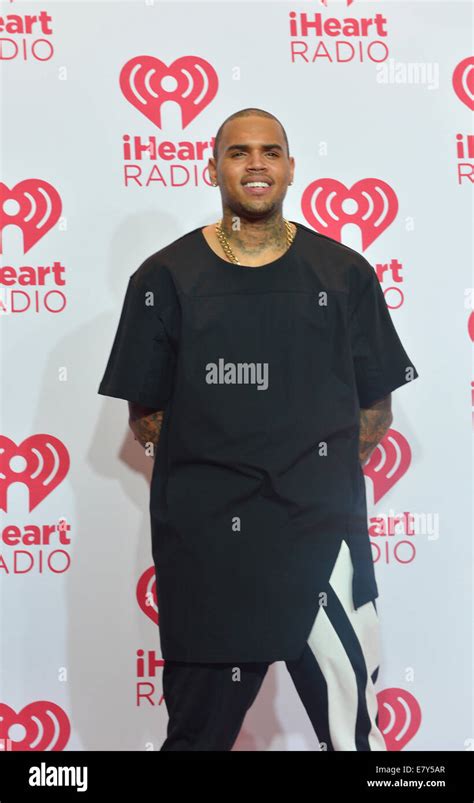 Recording Artist Chris Brown Attends The 2014 Iheartradio Music Festival In Las Vegas Stock