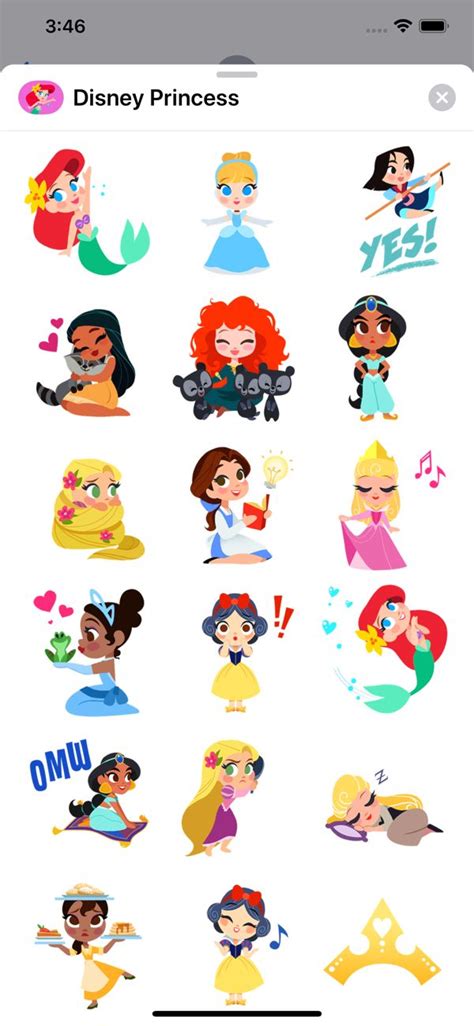 ‎disney Stickers Princess On The App Store In 2020 Disney Sticker