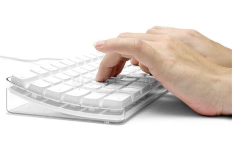 H Nde Auf Einer Wei En Computer Tastatur Stockbild Bild Von