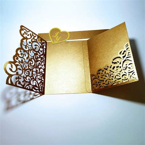 5x7 Svg Laser Cut Wedding Invitation Tri Fold Card Cricut Cut Etsy