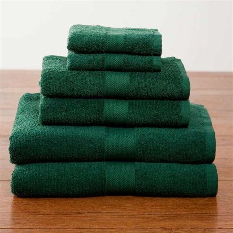 6 Piece Towel Set Hunter Green Bathroom Towel Sets