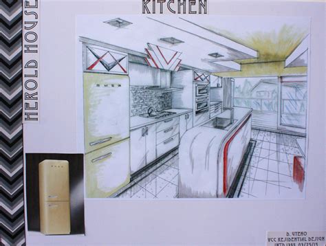 Kitchen Presentation Board For Vcc Residential Design Rendered