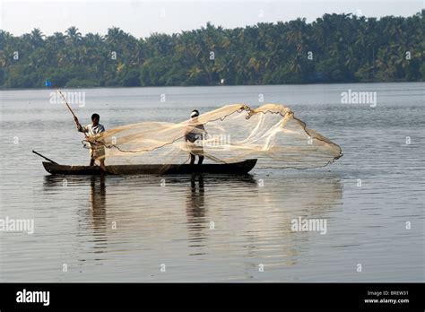 Fishing In Cherai Backwater Kerala India Stock Photo Alamy