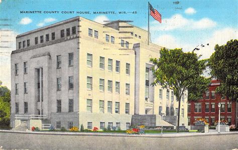 marinette county court house marinette wi marinette county marinette wisconsin postcard