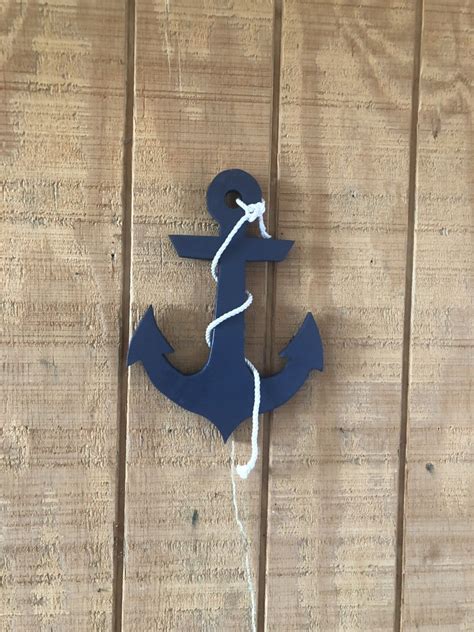 Wooden Anchor With Rope Wooden Anchor Anchor Decor Nautical Etsy In