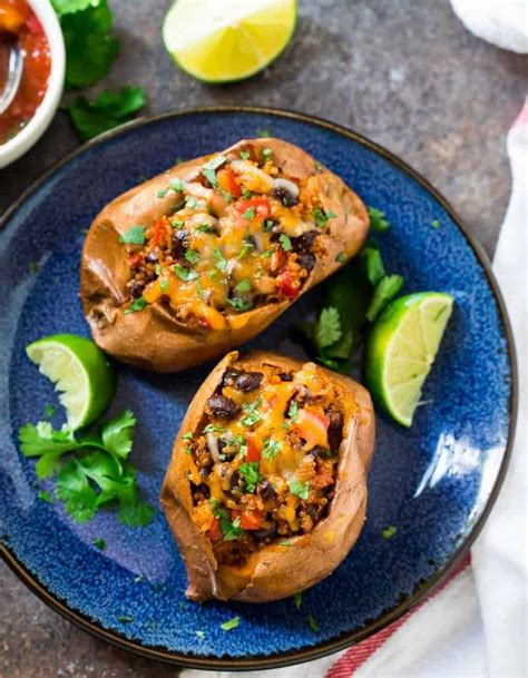 Healthy Southwest Stuffed Sweet Potatoes With Black Beans And Quinoa A
