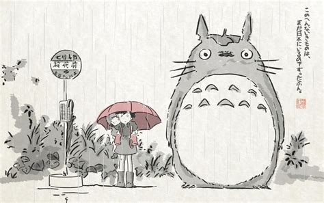 A Person Holding An Umbrella In Front Of A Totoro
