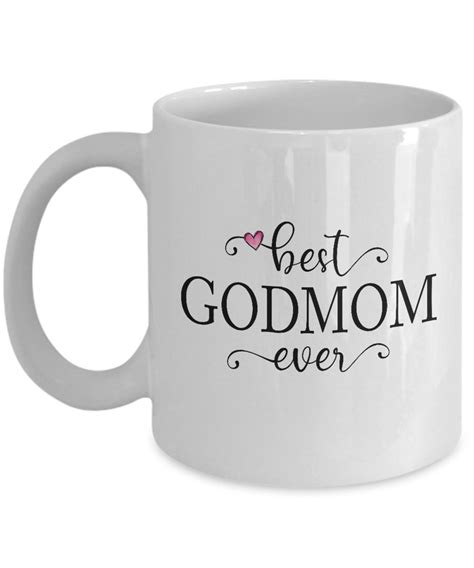 Best Godmom Ever Mug Coffee Cup For Godmother Pretty Script Etsy