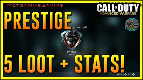 advanced warfare prestige 5 loot call of duty cod aw 5th prestige loot stats and more