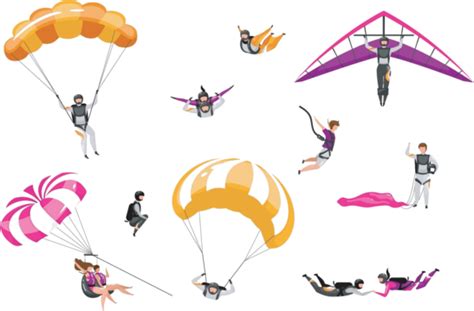 Vector Illustrations Of Extreme Sports And Outdoor Activities Vector