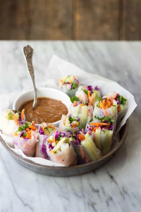 3 ounces unsweetened coconut milk. Shrimp & Vegetable Spring Rolls with Ginger Peanut Sauce ...
