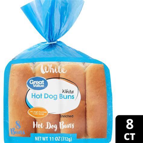 Great Value Hot Dog Buns White 11 Oz 8 Count