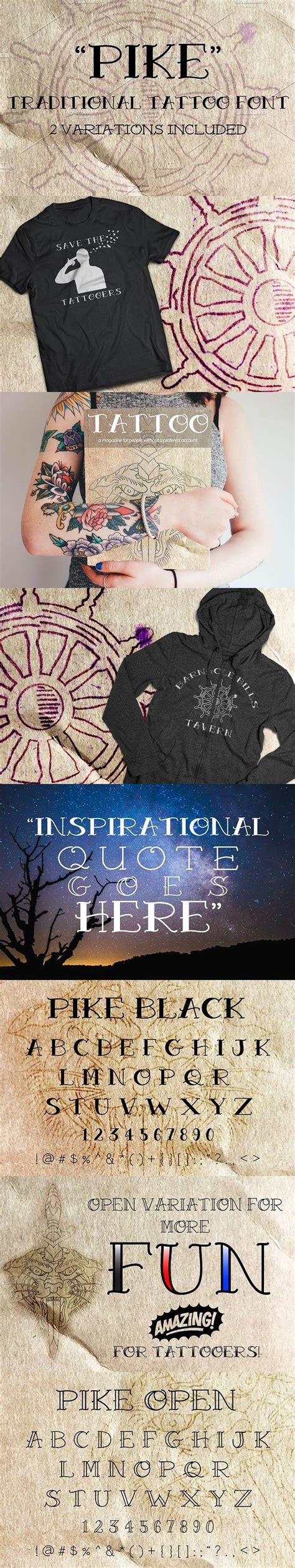 The font for a tattoo can be absolutely any, it totally depends on customer's request. Pike Traditional Tattoo Font | Tattoo font, Traditional ...