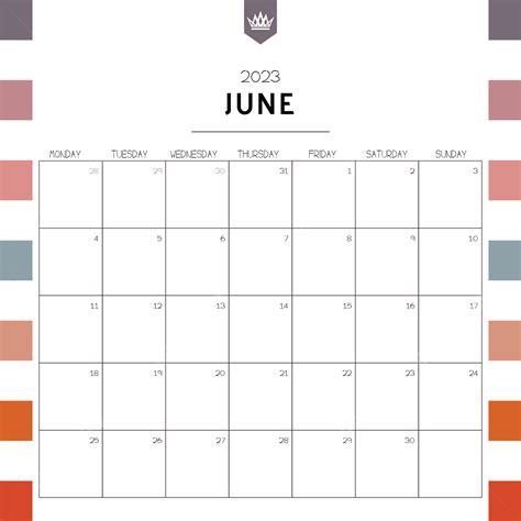 June 2023 Month Calendar 2023 Month June Png And Vector With