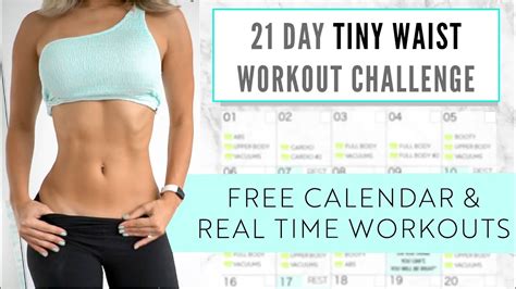 New Tiny Waist Challenge Free Workout Plan Youtube