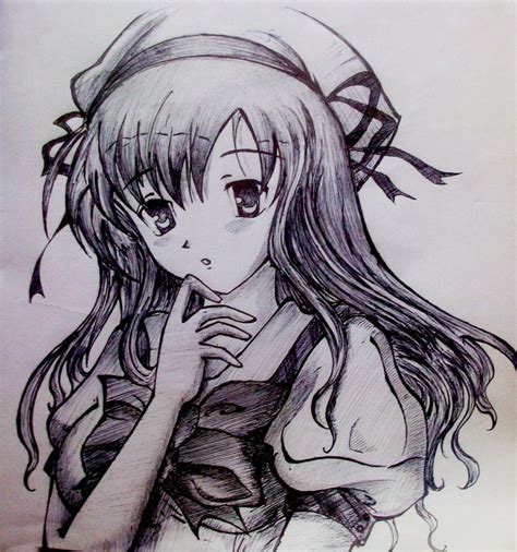 Ruang belajar siswa kelas 10 anime line drawings. 6 anime girl by timothyvial | Anime Drawings