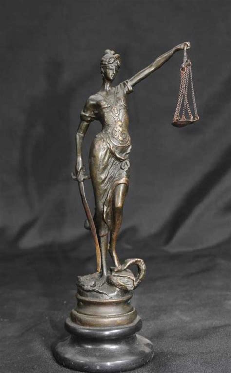 Bronze Casting Lady Justice Scales Figurine