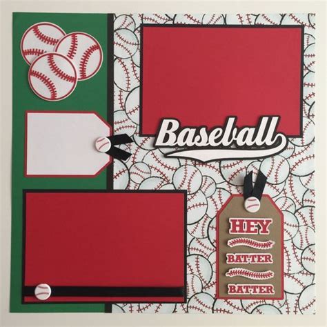 Buy adjustable batter box template products on this page. Handmade "Baseball" 12"x12" Scrapbook Page, Hey Batter ... | Boy scrapbook layouts, Scrapbook ...