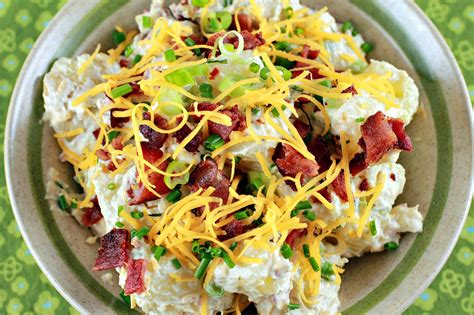 I've dressed it up a little, adding celery, different add sour cream, mayonnaise, and spices. Loaded Baked Potato Salad - Mommysavers.com | Mommysavers