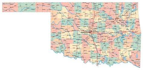State Map Of Oklahoma With Highways United States Map