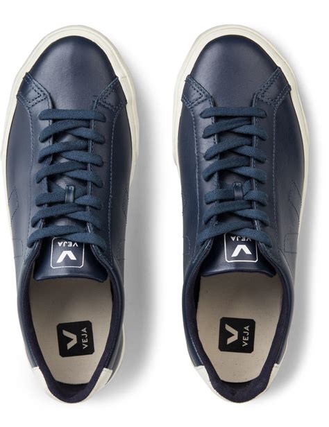 Lyst Veja Navy Esplar Leather Sneakers In Blue For Men