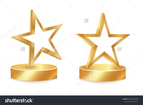 Gold Star Award On Blank Trophy Stock Vector Royalty Free 1067728298