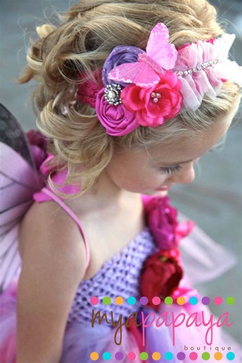 Fairy Headband Butterfly Rosette And Lace Tiaras De Flores De Tecido